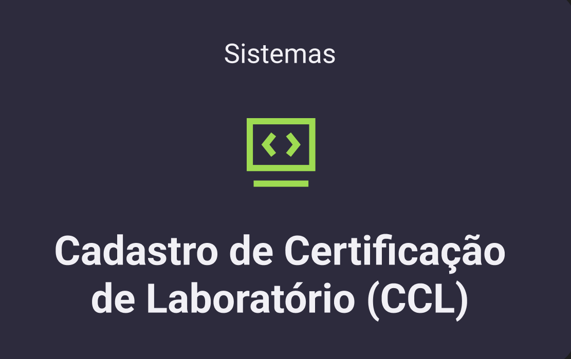 Cadastro de Certificação de Laboratório (CCL)